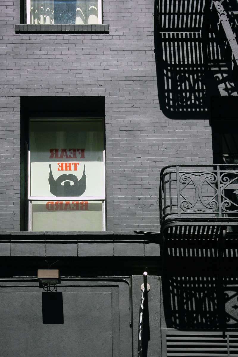 united states Fear The Beard signboard brick